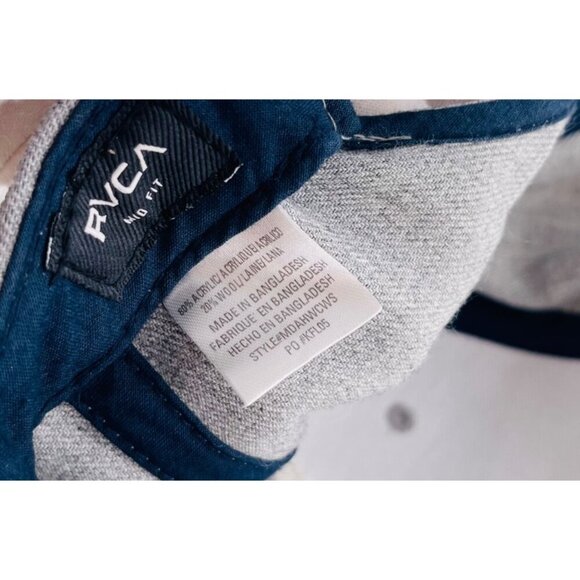 RVCA Snapback Hat Gray & Blue Polyester Cotton Adjustable Mens Mid Fit - Picture 3 of 4